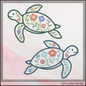 Floral Turtle Machine Embroidery Design | Sea Turtle with Flowers | Coastal Nautical Stitch File, 6 Sizes, (4140)