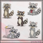 Cute Raccoon Machine Embroidery Design Bundle | 5 Woodland Raccoon Stitch Files, 6 Sizes (4146)