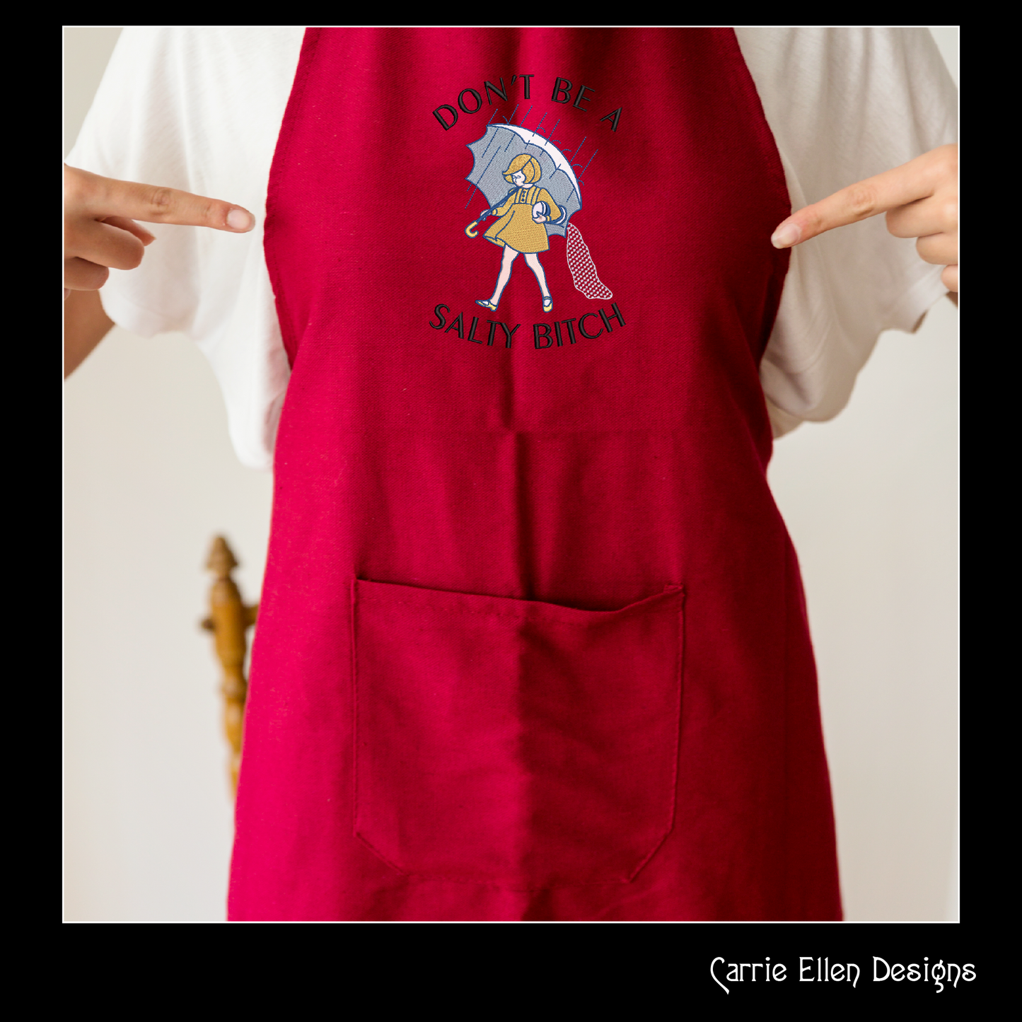 Don't Be A Salty Bitch Machine Embroidery Design | Funny Rainy Day Stitch File | Snarky Adult Humor, 6 Sizes (4148)