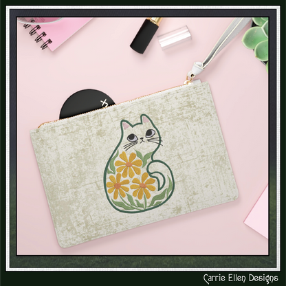 Modern Floral Cat Machine Embroidery Design | Botanical Tabby Cat Embroidery Pattern | Whimsical Flower Cat Stitch File, 6 Sizes (4149)