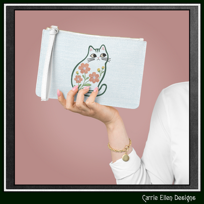 Modern Floral Cat Machine Embroidery Design | Botanical Tabby Cat Embroidery Pattern | Whimsical Flower Cat Stitch File, 6 Sizes (4150)