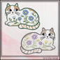 Modern Floral Cat Machine Embroidery Design | Botanical Tabby Cat Embroidery Pattern | Whimsical Flower Cat Stitch File, 6 Sizes (4151)