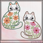 Modern Floral Cat Machine Embroidery Design | Botanical Tabby Cat Embroidery Pattern | Whimsical Flower Cat Stitch File, 6 Sizes (4153)