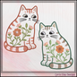 Modern Floral Cat Machine Embroidery Design | Botanical Tabby Cat Embroidery Pattern | Whimsical Flower Cat Stitch File, 6 Sizes (4154)
