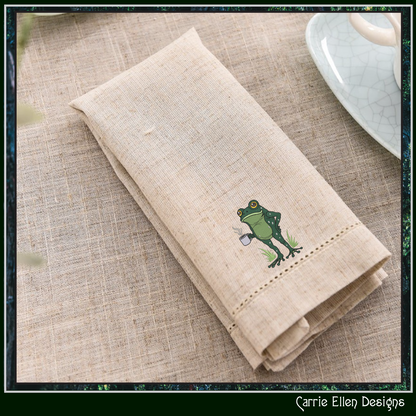 Frog with Coffee Machine Embroidery Design | Funny Morning Frog Stitch File | Coffee Lover Embroidery, 6 Sizes (4156)