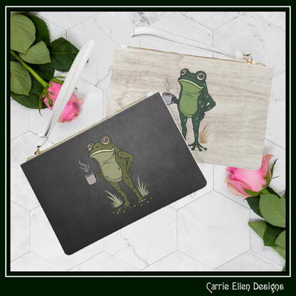 Frog with Coffee Machine Embroidery Design | Funny Morning Frog Stitch File | Coffee Lover Embroidery, 6 Sizes (4156)