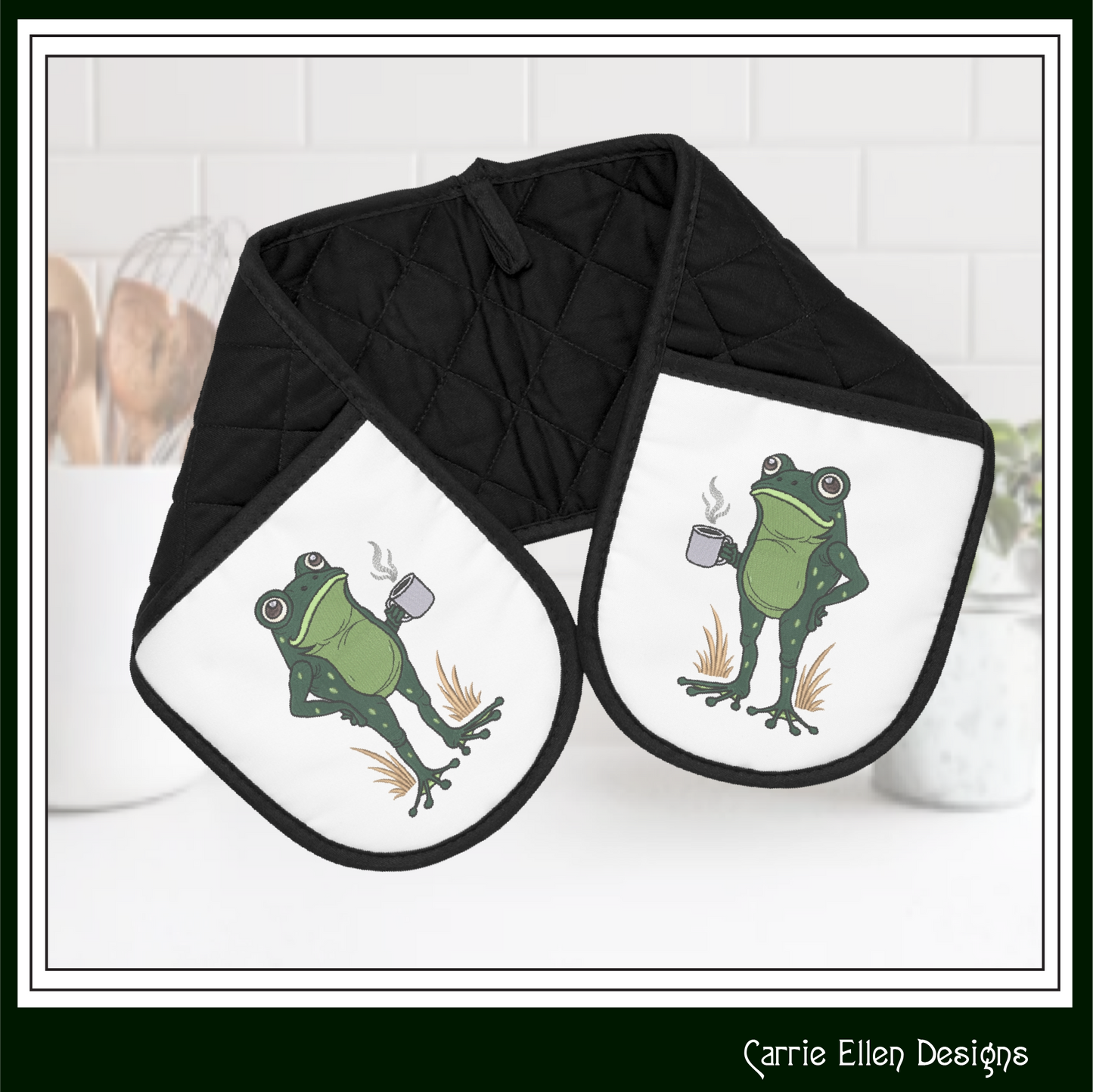 Frog with Coffee Machine Embroidery Design | Funny Morning Frog Stitch File | Coffee Lover Embroidery, 6 Sizes (4156)
