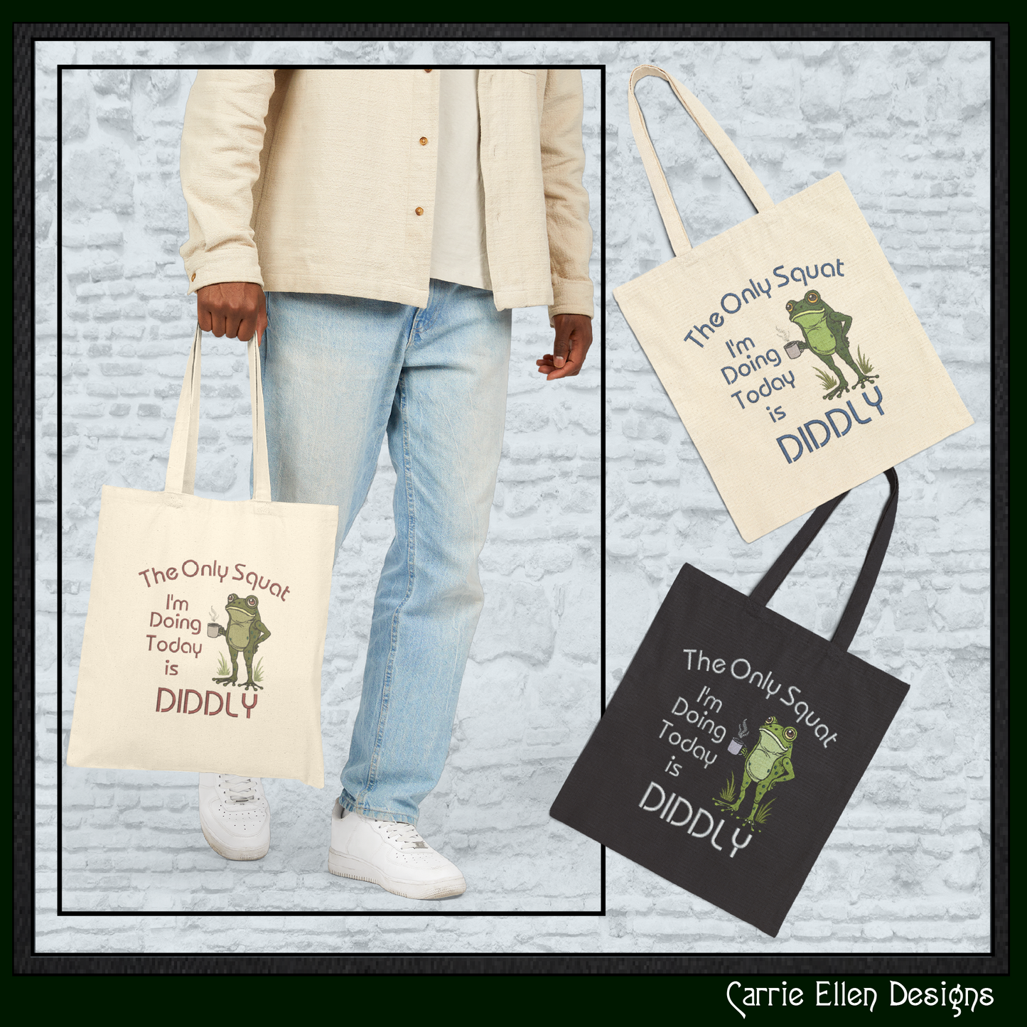 The Only Squat I'm Doing Today Is Diddly Machine Embroidery Design | Funny Frog  Sarcastic Adult Humor, 6 Sizes, (4157)