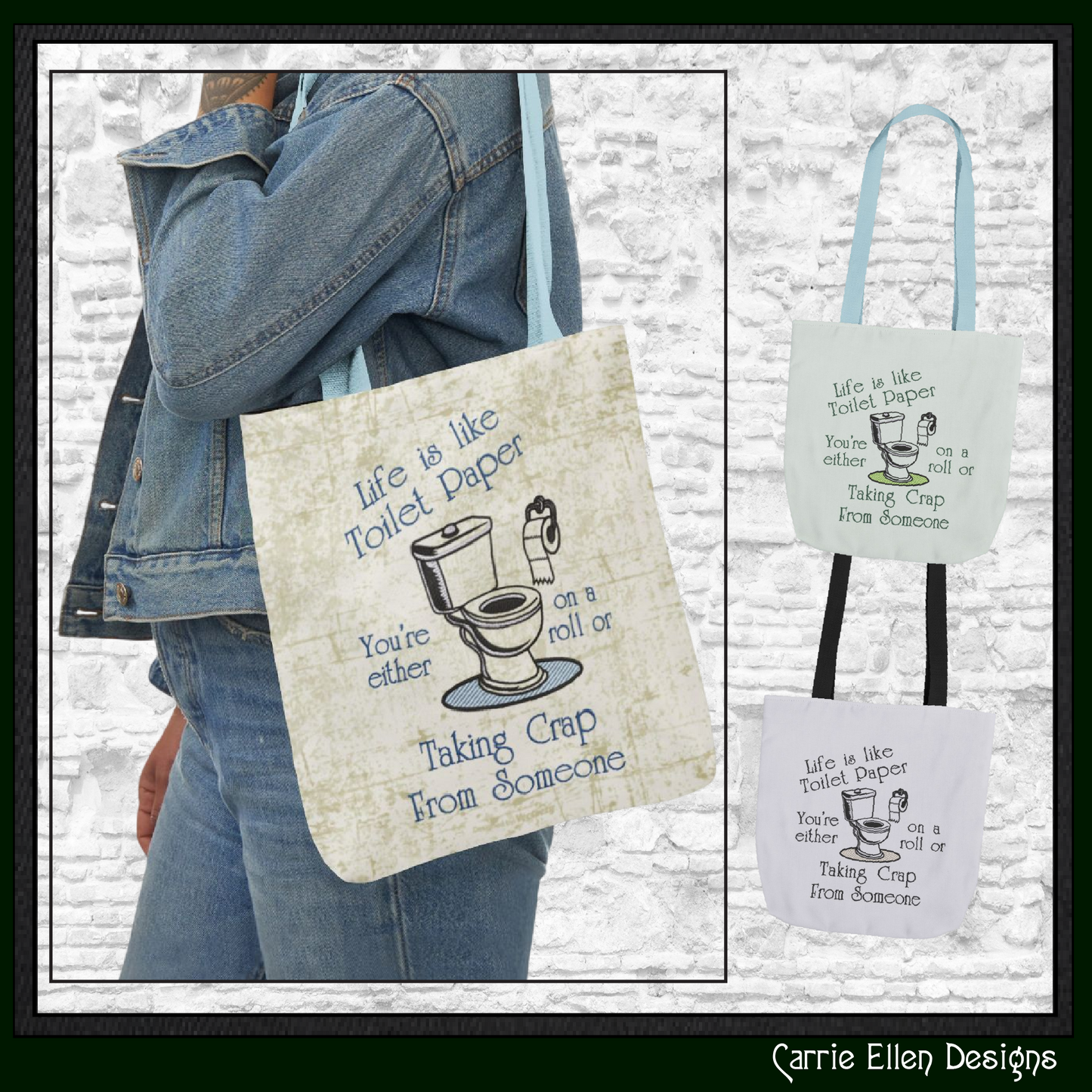 Life Is Like Toilet Paper Machine Embroidery Design | Adult Toilet Humor, 6 Sizes, (4164)
