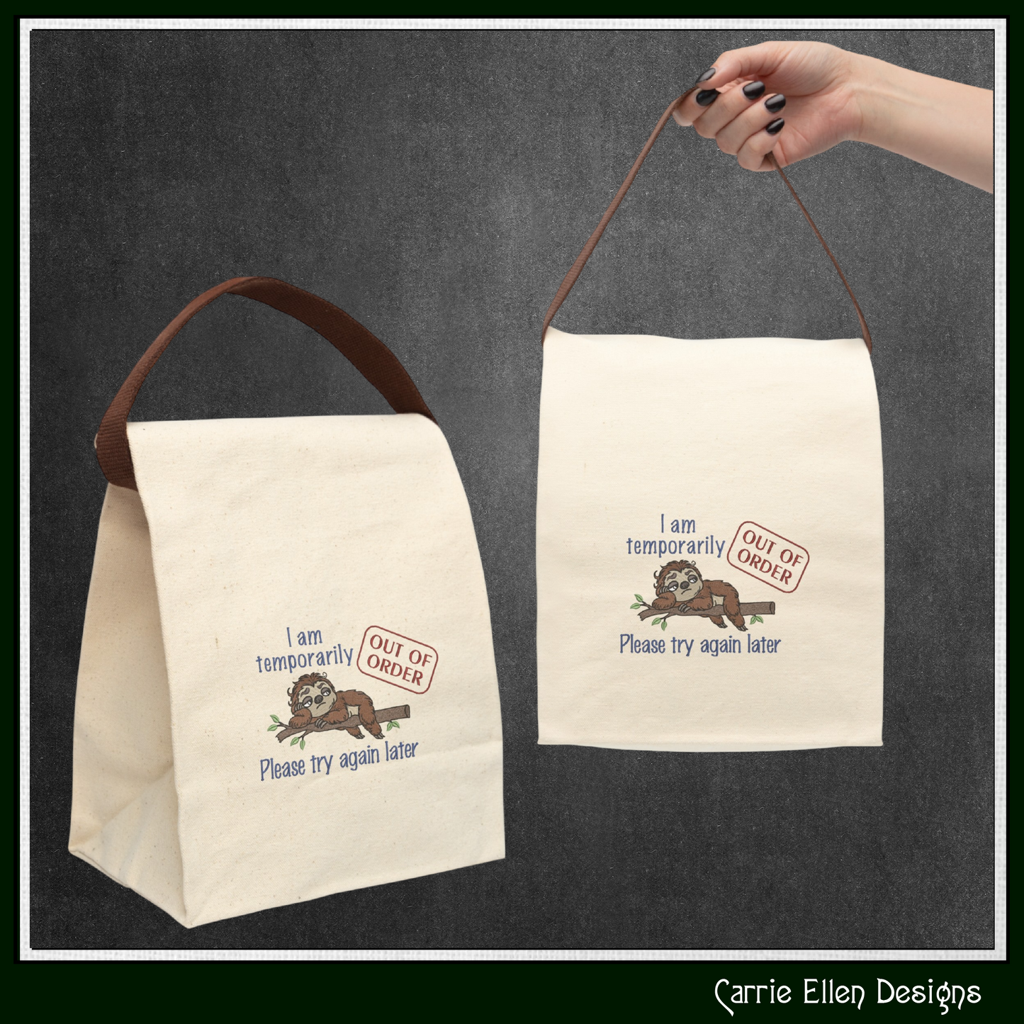 Temporarily Out of Order Try Again Later Machine Embroidery Design | Funny Sloth Sarcastic Stitch Pattern, 6 Sizes (4165)