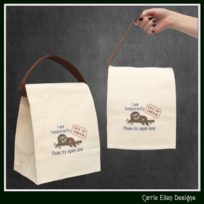 Temporarily Out of Order Try Again Later Machine Embroidery Design | Funny Sloth Sarcastic Stitch Pattern, 6 Sizes (4165)