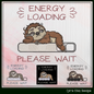 Energy Loading Please Wait Machine Embroidery Design | Funny Sloth Lazy Day Humor Stitch Pattern, 6 Sizes (4166)