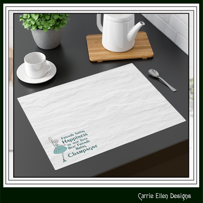 Best Friends Bring Champagne Machine Embroidery Design | Elegant Friendship Quote Stitch File, 6 Sizes (4167)