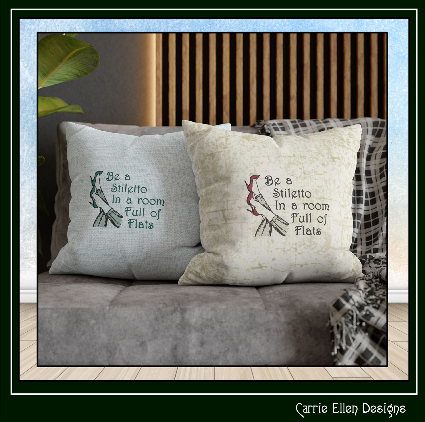Be a Stiletto in a Room Full of Flats Machine Embroidery Design | Sassy Fashion Quote Embroidery File, 6 Sizes (4172)