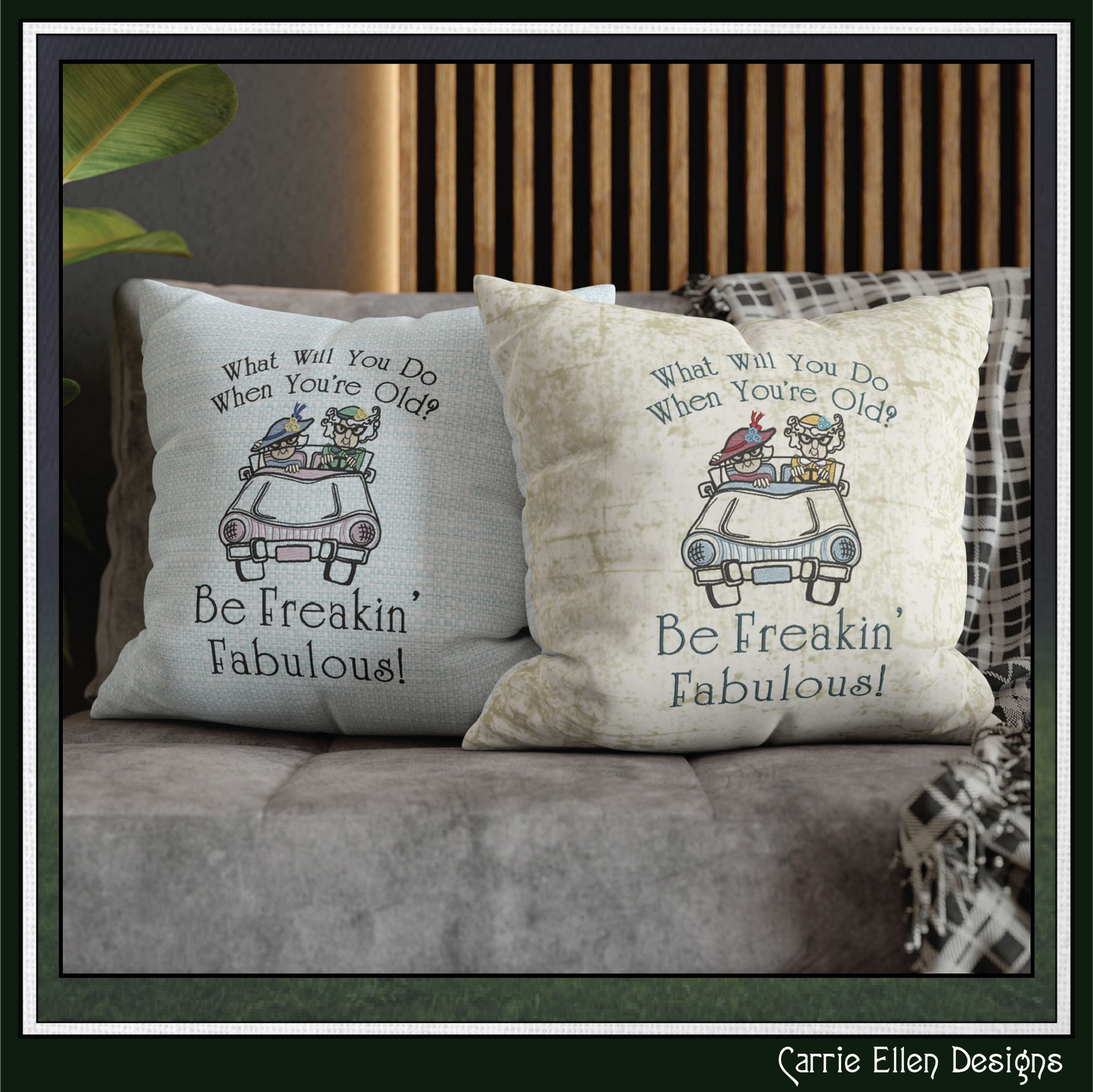 Freakin' Fabulous Machine Embroidery Design | Funny Senior Ladies Embroidery Pattern | Sassy Friendship Stitch File, 6 Sizes (4174)
