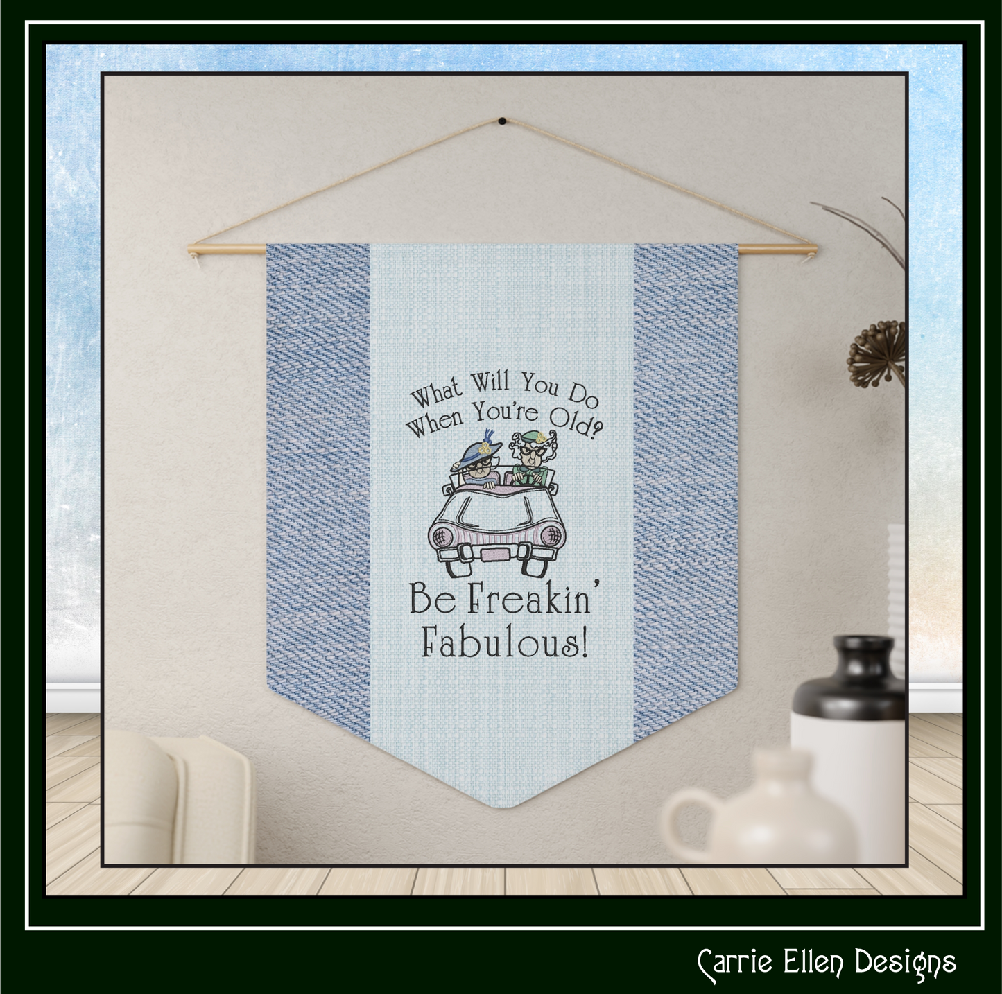 Freakin' Fabulous Machine Embroidery Design | Funny Senior Ladies Embroidery Pattern | Sassy Friendship Stitch File, 6 Sizes (4174)