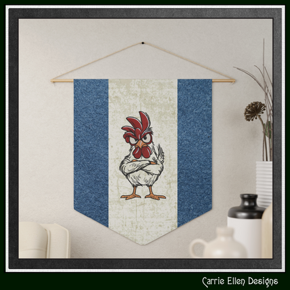 Angry Rooster Machine Embroidery Design | Farmhouse Rooster Stitch File | Country Farm Decor Design, 6 Sizes, (4176)