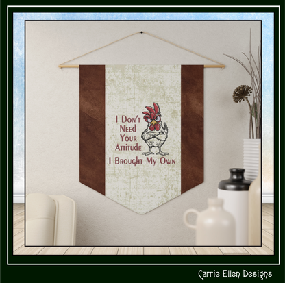 I Don't Need Your Attitude Machine Embroidery Design Saying | Snarky Rooster Farmhouse Humor Stitch File, 6 Sizes (4178)