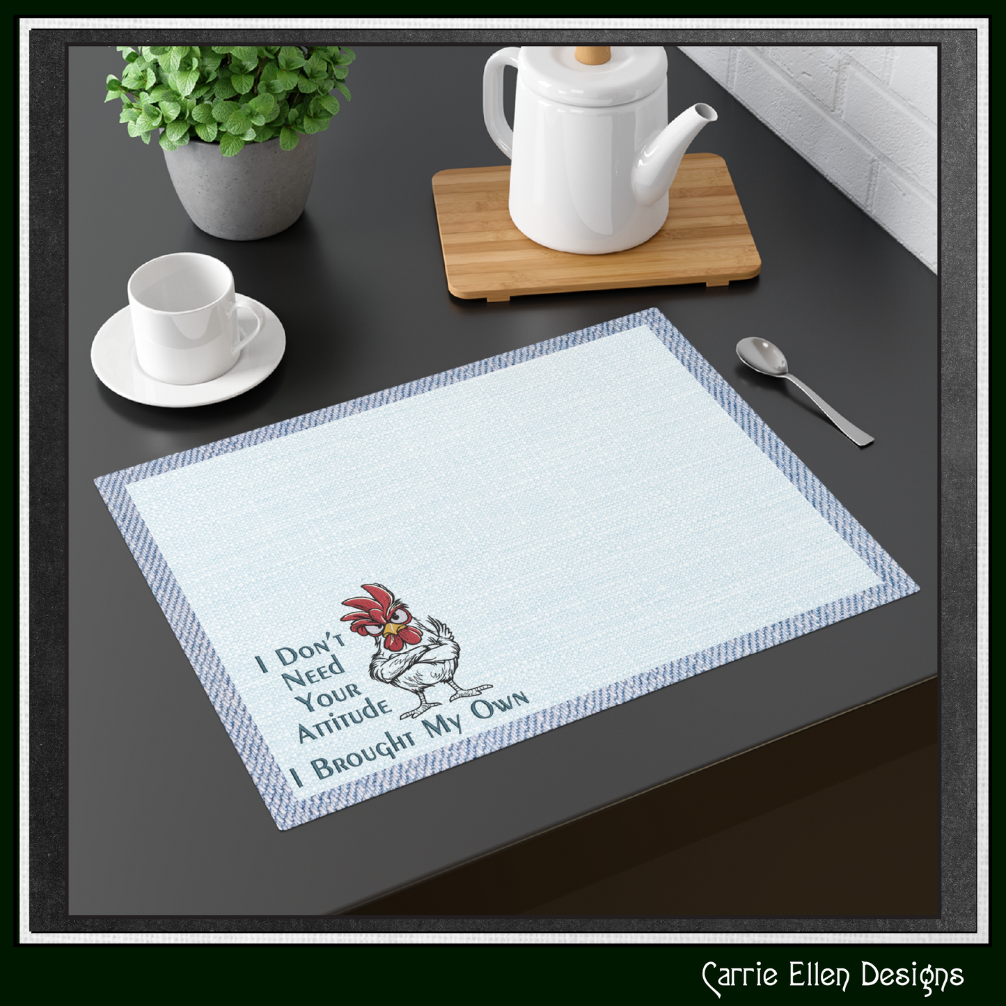 I Don't Need Your Attitude Machine Embroidery Design Saying | Snarky Rooster Farmhouse Humor Stitch File, 6 Sizes (4178)
