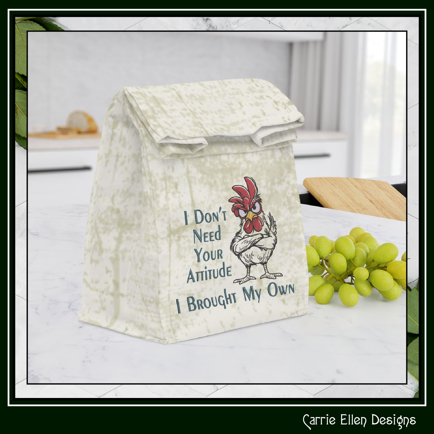 I Don't Need Your Attitude Machine Embroidery Design Saying | Snarky Rooster Farmhouse Humor Stitch File, 6 Sizes (4178)