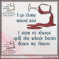 I Get Clumsy Around Wine Machine Embroidery Design | Adult Humor Wine Lover Stitch Pattern, 6 Sizes (4182)