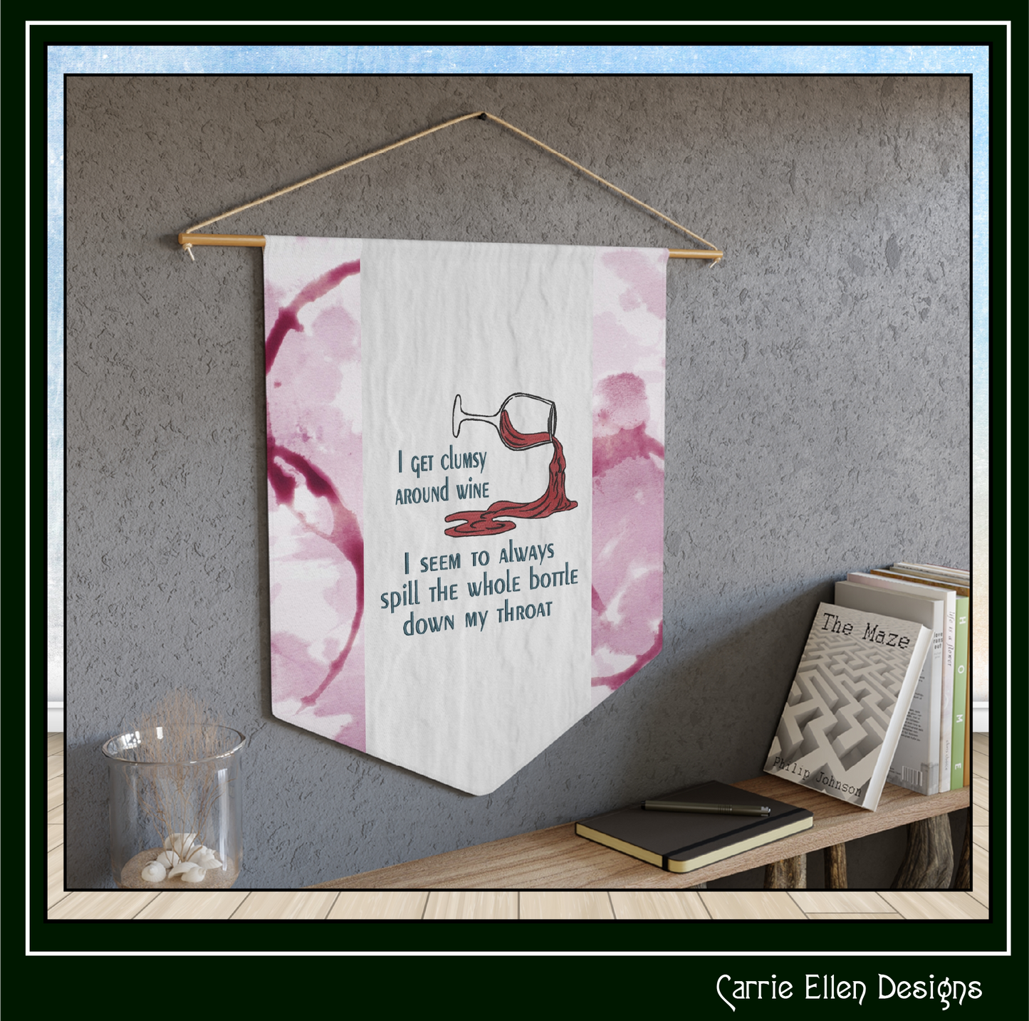 I Get Clumsy Around Wine Machine Embroidery Design | Adult Humor Wine Lover Stitch Pattern, 6 Sizes (4182)