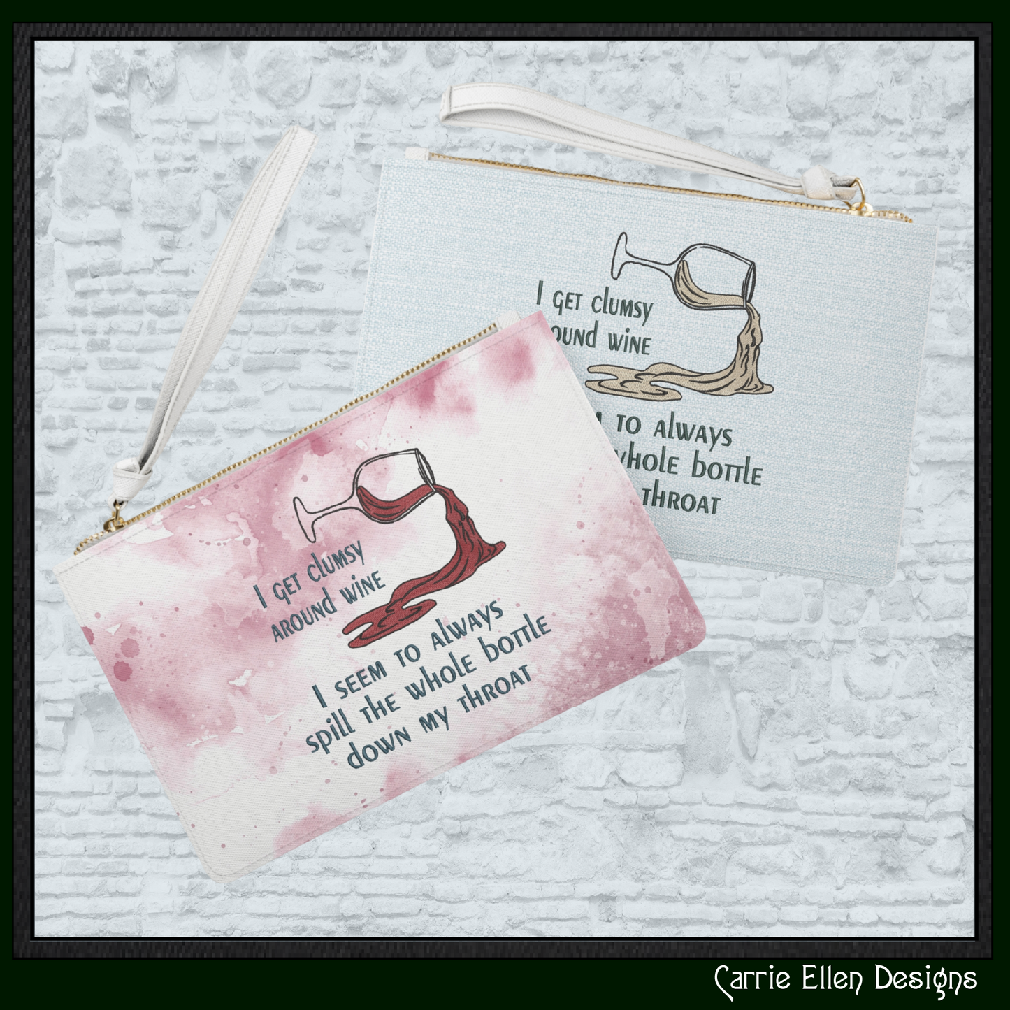 I Get Clumsy Around Wine Machine Embroidery Design | Adult Humor Wine Lover Stitch Pattern, 6 Sizes (4182)