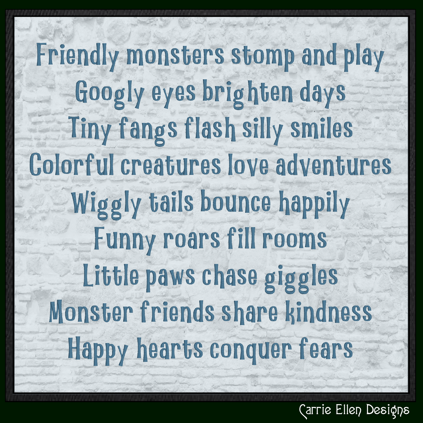 Little Monster Kids Serif Block BX Embroidery Font | Playful Children's Alphabet | Machine Embroidery Lettering Set (4184)