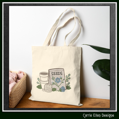 Floral Seed Packet Machine Embroidery Design | Garden Seeds Botanical Gardening Embroidery, 6 Sizes, (4188)