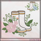 Floral Garden Boots Machine Embroidery Design | Rain Boots with Flowers Gardening Embroidery, 6 Sizes, (4191)