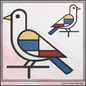 Geometric Dove Machine Embroidery Design | Mondrian Inspired Bird Stitch File | Modern Art Embroidery, 6 Sizes, (4194)