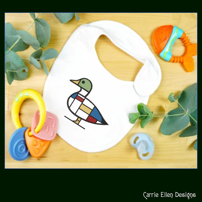 Geometric Duck Machine Embroidery Design | Mondrian Inspired Bird Stitch File | Modern Art Embroidery, 6 Sizes, (4195)