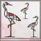 Geometric Crane Machine Embroidery Design | Mondrian Inspired Bird Stitch File | Modern Art Embroidery, 6 Sizes, (4196)