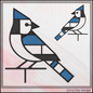 Geometric Blue Jay Machine Embroidery Design | Mondrian Inspired Bird Stitch File | Modern Art Embroidery, 6 Sizes, (4198)