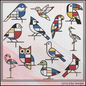 Geometric Bird Bundle Machine Embroidery Designs | Mondrian Inspired Bird Collection | Modern Line Art Stitch Files, 10 Designs, 6 Sizes, (4206)