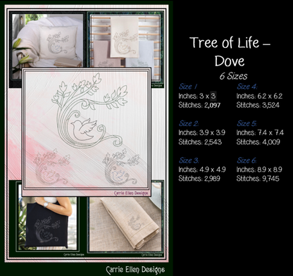 Tree of Life Bundle Machine Embroidery Designs | 6 Nature & Botanical Stitch Files | Floral Tree Embroidery Collection, 6 Sizes (4214)
