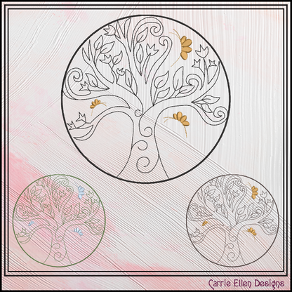Tree of Life with Butterflies Machine Embroidery Design | Floral Tree Embroidery File | Butterfly Nature Stitch Pattern, 6 Sizes (4210)
