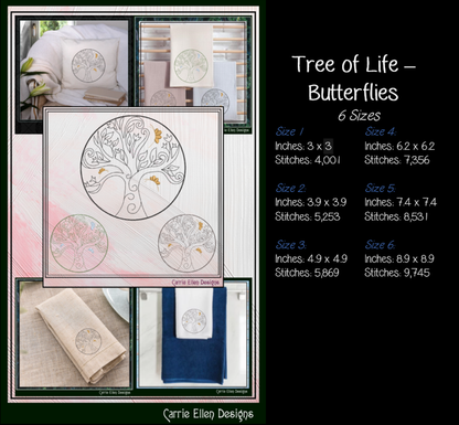 Tree of Life Bundle Machine Embroidery Designs | 6 Nature & Botanical Stitch Files | Floral Tree Embroidery Collection, 6 Sizes (4214)
