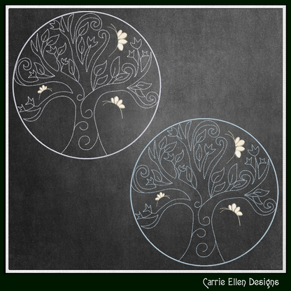 Tree of Life with Butterflies Machine Embroidery Design | Floral Tree Embroidery File | Butterfly Nature Stitch Pattern, 6 Sizes (4210)
