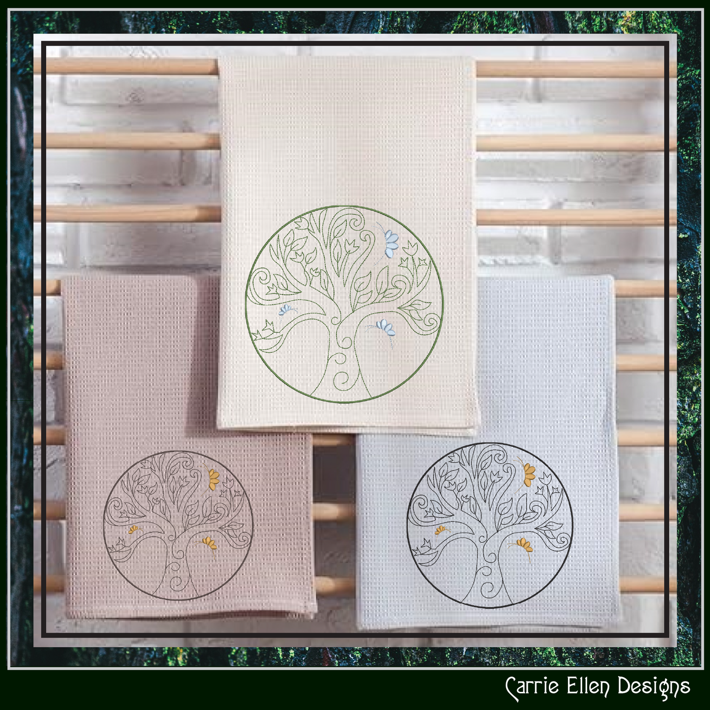 Tree of Life with Butterflies Machine Embroidery Design | Floral Tree Embroidery File | Butterfly Nature Stitch Pattern, 6 Sizes (4210)