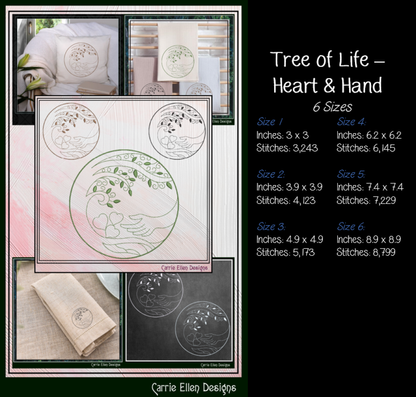 Tree of Life Bundle Machine Embroidery Designs | 6 Nature & Botanical Stitch Files | Floral Tree Embroidery Collection, 6 Sizes (4214)
