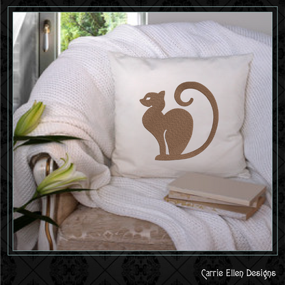 Elegant cat silhouette machine embroidery design featuring a graceful sitting feline. Perfect for apparel, tote bags, quilts, home décor, and gifts for cat lovers.

Minimalist machine embroidery design featuring an elegant sitting cat silhouette with a curled tail.

cat silhouette, black cat, cat embroidery, feline design, cat lover gift, kitty design, pet embroidery, minimalist cat, elegant cat