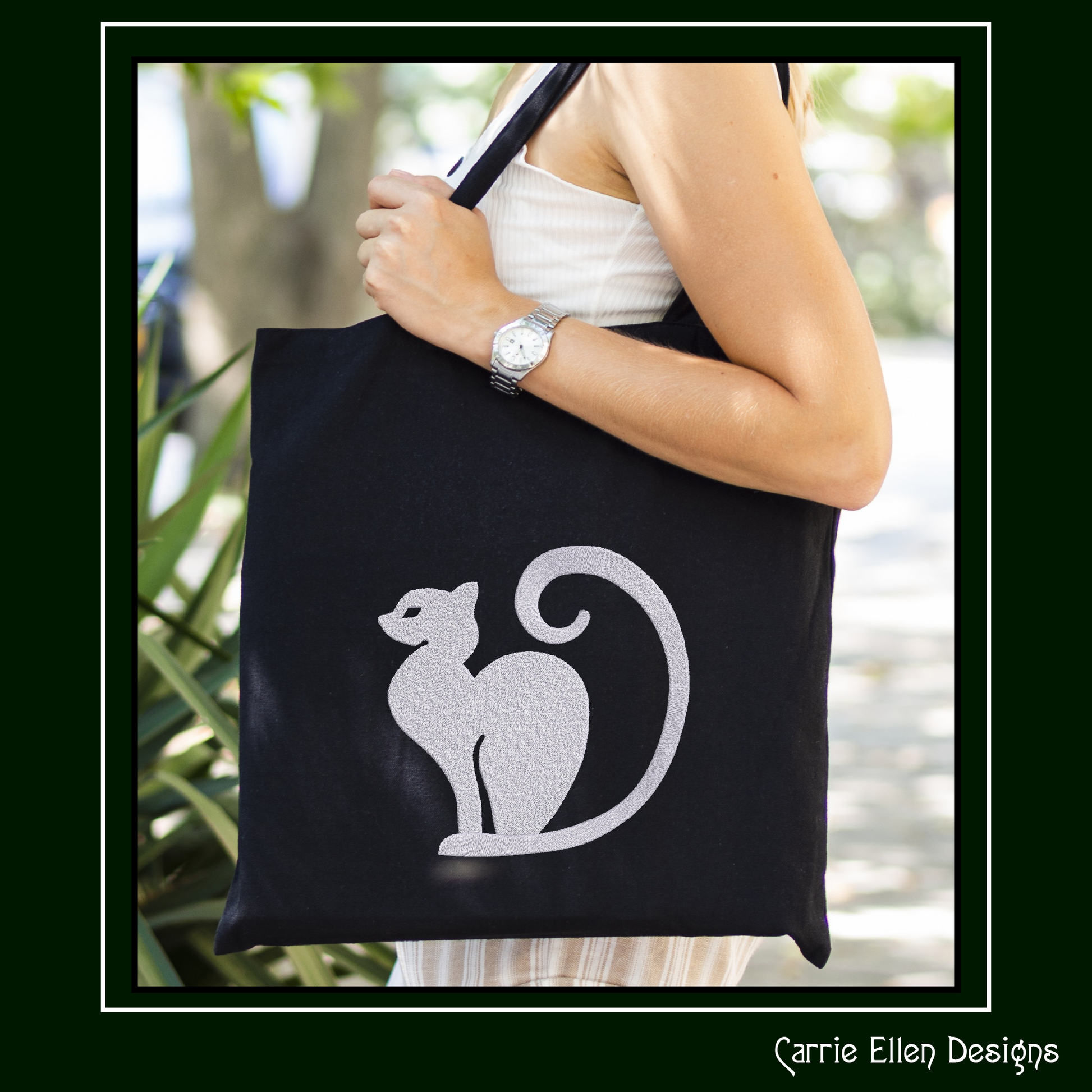 Elegant cat silhouette machine embroidery design featuring a graceful sitting feline. Perfect for apparel, tote bags, quilts, home décor, and gifts for cat lovers.

Minimalist machine embroidery design featuring an elegant sitting cat silhouette with a curled tail.

cat silhouette, black cat, cat embroidery, feline design, cat lover gift, kitty design, pet embroidery, minimalist cat, elegant cat