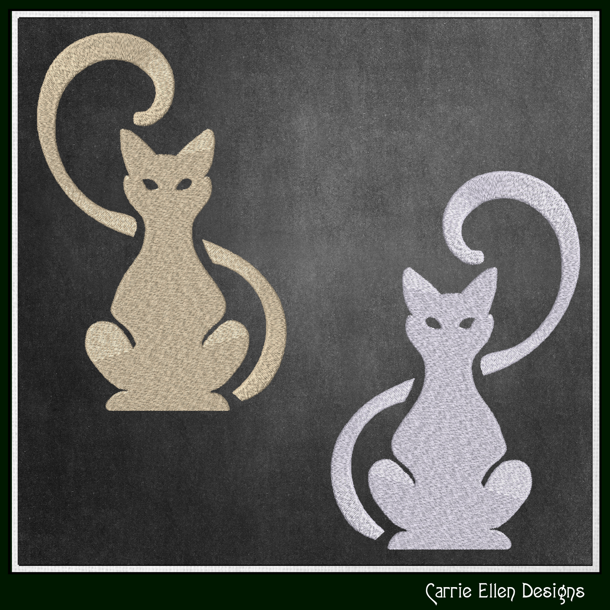 Elegant cat silhouette machine embroidery design featuring a graceful sitting feline. Perfect for apparel, tote bags, quilts, home décor, and gifts for cat lovers.

Minimalist machine embroidery design featuring an elegant sitting cat silhouette with a curled tail.

cat silhouette, black cat, cat embroidery, feline design, cat lover gift, kitty design, pet embroidery, minimalist cat, elegant cat