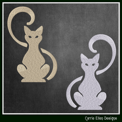 Elegant cat silhouette machine embroidery design featuring a graceful sitting feline. Perfect for apparel, tote bags, quilts, home décor, and gifts for cat lovers.

Minimalist machine embroidery design featuring an elegant sitting cat silhouette with a curled tail.

cat silhouette, black cat, cat embroidery, feline design, cat lover gift, kitty design, pet embroidery, minimalist cat, elegant cat