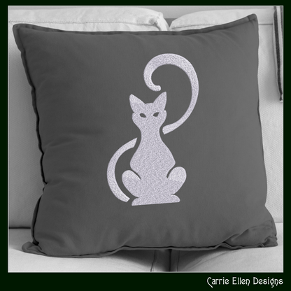 Elegant cat silhouette machine embroidery design featuring a graceful sitting feline. Perfect for apparel, tote bags, quilts, home décor, and gifts for cat lovers.

Minimalist machine embroidery design featuring an elegant sitting cat silhouette with a curled tail.

cat silhouette, black cat, cat embroidery, feline design, cat lover gift, kitty design, pet embroidery, minimalist cat, elegant cat