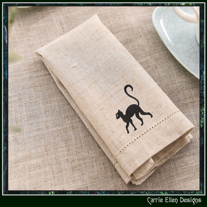 Cat Silhouette Machine Embroidery Design | Elegant Black Cat Embroidery File | Minimalist Feline Stitch Pattern, 6 Sizes (4218)
