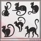 Cat Silhouette Bundle Machine Embroidery Designs | 6 Elegant Black Cat Stitch Files | Feline Embroidery Collection, 6 Sizes (4221)