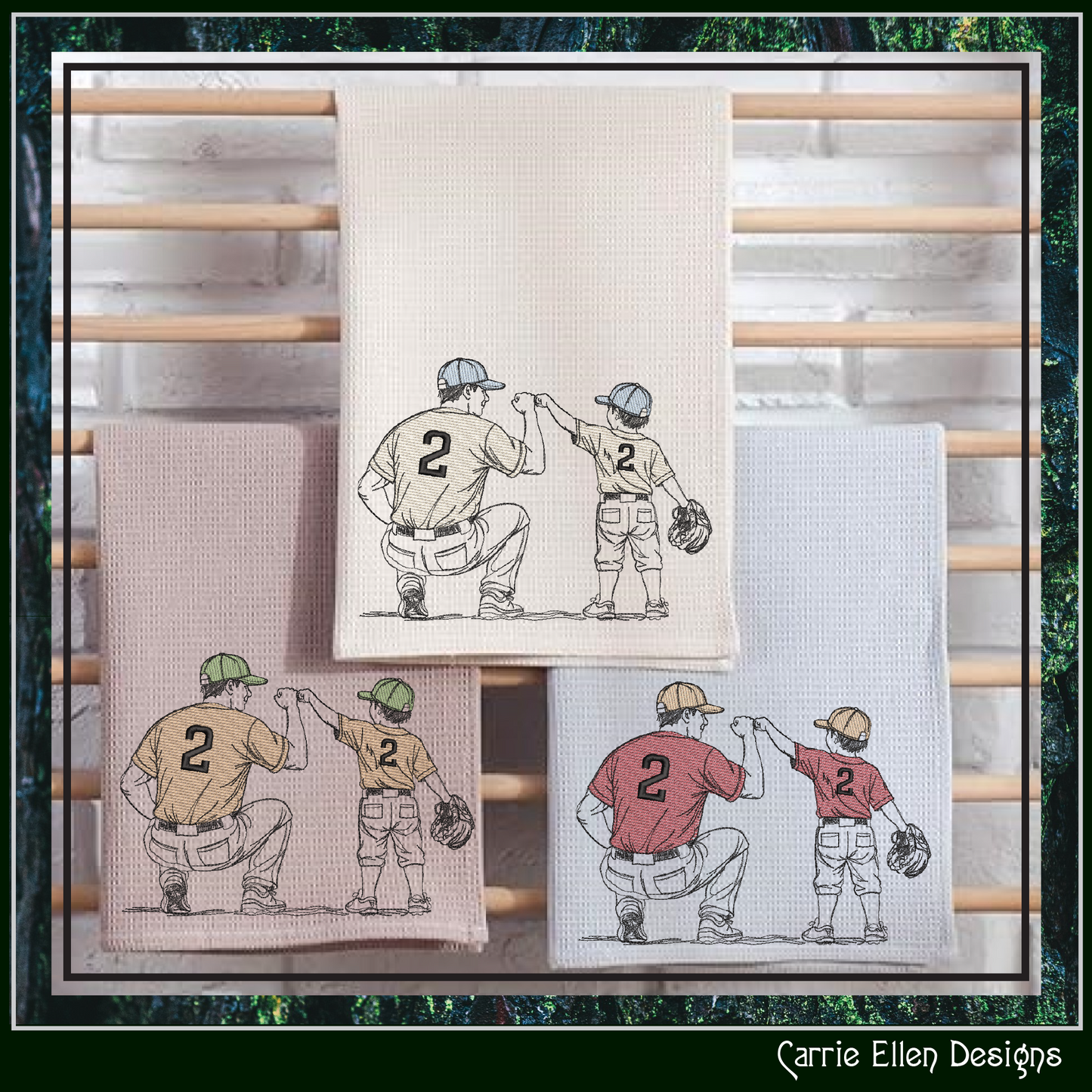 Baseball machine embroidery design featuring a parent and child sharing a fist bump after the game. Perfect for coaches, baseball families, team gifts, apparel, and keepsake projects.

Machine embroidery design showing an adult baseball player and child player sharing a fist bump, symbolizing teamwork, mentorship, and sportsmanship.
