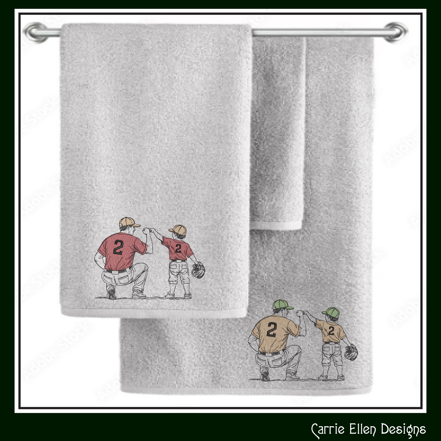 Baseball machine embroidery design featuring a parent and child sharing a fist bump after the game. Perfect for coaches, baseball families, team gifts, apparel, and keepsake projects.

Machine embroidery design showing an adult baseball player and child player sharing a fist bump, symbolizing teamwork, mentorship, and sportsmanship.